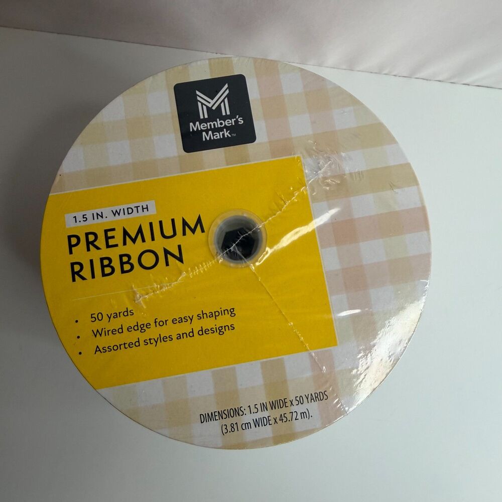 Member's Mark Premium Wired Ribbon 1.5" x 50 Yd 3 Roll Lot Spring Colors - Picture 2 of 3